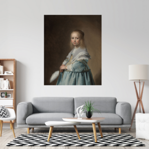 Portet van een meisje in het blauw