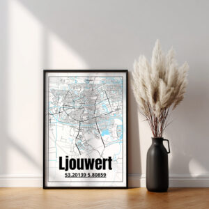 Ljouwert/blauw met zwarte lijst
