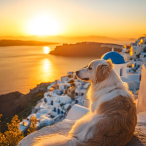 zonsondergang met hond